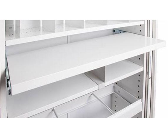 Milano 1200mm Tambour Roll-Out Shelf - White MG_MLTAMRS12_W