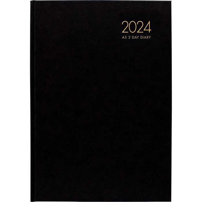 Milford Windsor 2024 A42 2 Day To Page Diary, Black CX441006