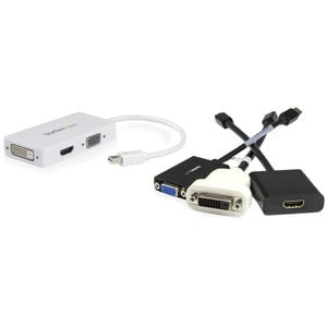 Mini DisplayPort to VGA DVI HDMI Adapter 3 in 1 Mdp Converter Ideal for MacBook Pro MacBook Air Thunderbolt Port to VGA DVI HDMI Video Adapter Converter-White IM2682306