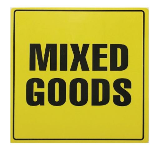 Mixed Label MIXED GOODS Printed Permanent Adhesive Label 99mm x 99mm x 500 Labels ...