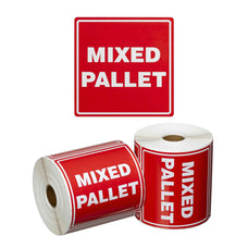 MIXED PALLET Printed Permanent Adhesive Label 99mm x 99mm x 500 Labels per roll MPH15091