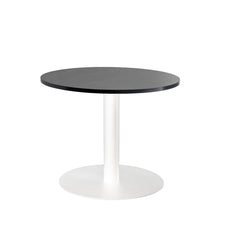 Mobel Lunar 900mm Meeting Table - White Base / Black Woodgrain Top