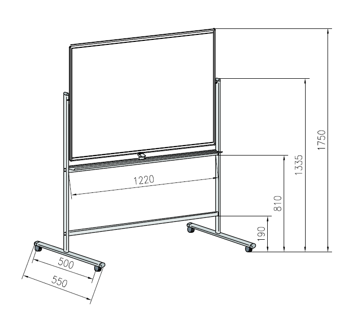 Mobile Double Sided Whiteboard 900 x 1200mm On Stand BVLMV0912