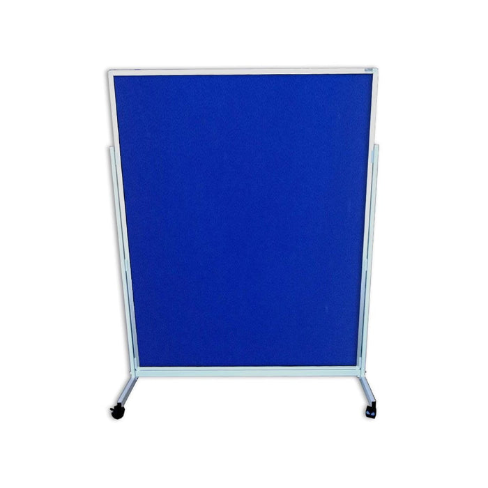 Mobile Office Screen 1250mm Wide with Texspecs Brushed Fabric Double Sided Pinboard (Choice of Colour and Height) Blue / 1350mm NBMOSBN,125,BU,135