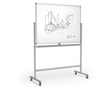 Mobile Porcelain Double Sided Whiteboard 1200 x 1200mm On Stand BVWMC1212P