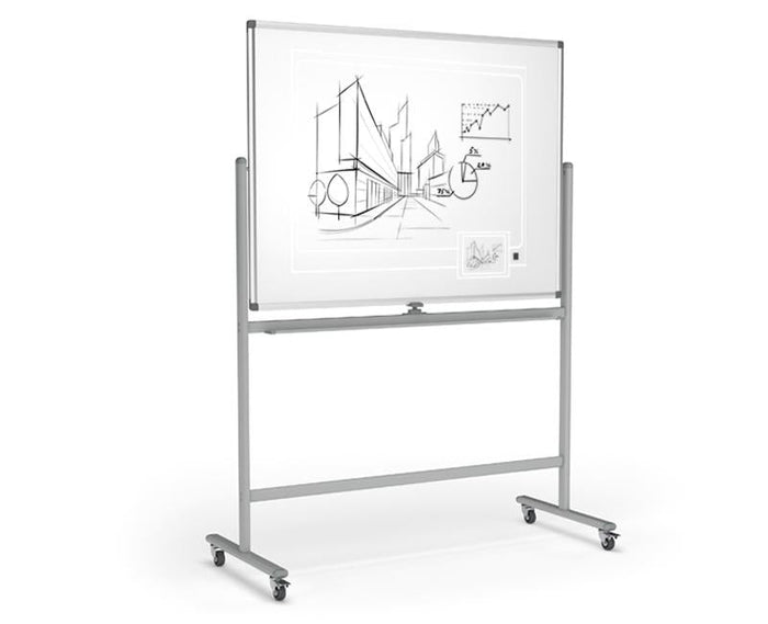 Mobile Porcelain Double Sided Whiteboard 1200 x 1200mm On Stand BVWMC1212P