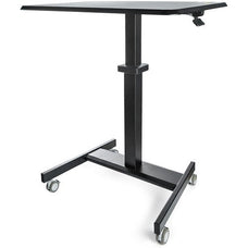 Mobile Standing Desk, Portable Sit Stand Ergonomic Height Adjustable Cart on Wheels, Rolling Computer/Laptop Workstation Table with Locking One-Touch Lift for Teachers/Students IM5142548
