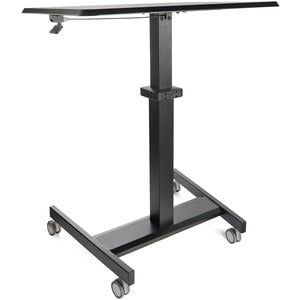 Mobile Standing Desk, Portable Sit Stand Ergonomic Height Adjustable Cart on Wheels, Rolling Computer/Laptop Workstation Table with Locking One-Touch Lift for Teachers/Students IM5142548