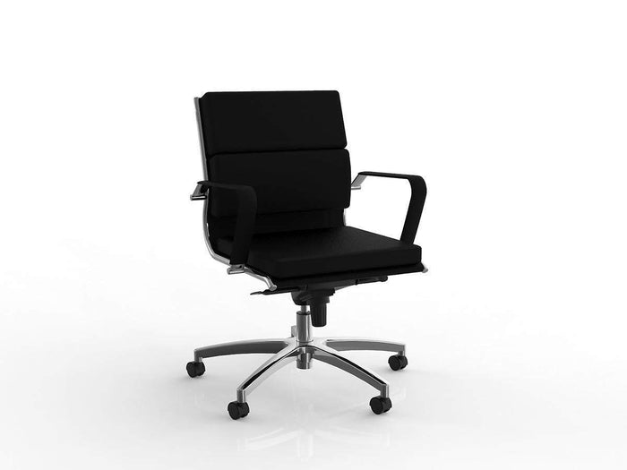 Moda Midback Black Leather Executive Chair, Unassembled KG_MODM_L__KD