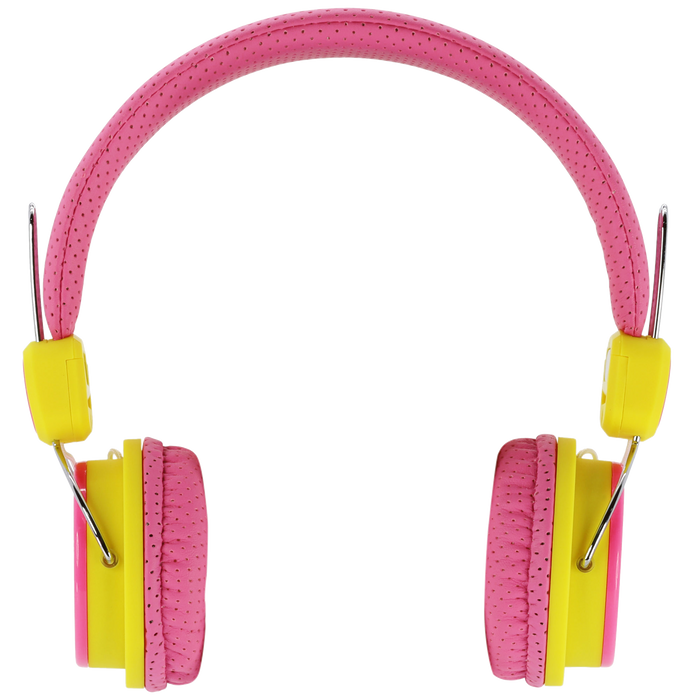 Moki Kid Safe Headphones Volume Limited Over Ear - Pink/Yellow MKACC-HPKSPY