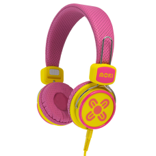Moki Kid Safe Headphones Volume Limited Over Ear - Pink/Yellow MKACC-HPKSPY