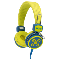 Moki Kid Safe Headphones Volume Limited Over Ear - Yellow/Blue MKACC-HPKSYB