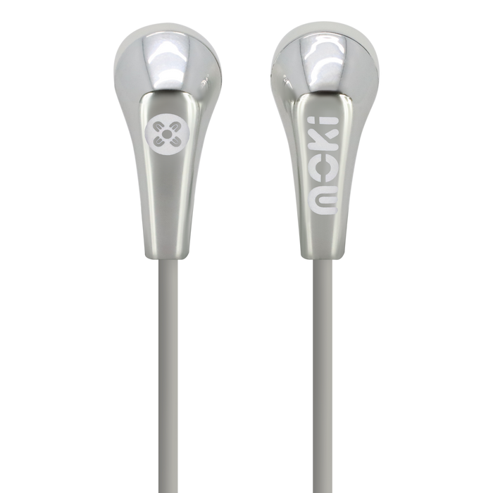 Moki Metallics Earphone - Silver MKACC-HPMLCS
