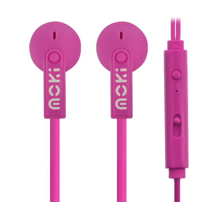 Moki Noise Isolation Earbuds + Microphone & Control - Pink MKACC-HCBMP