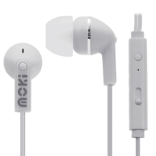 Moki Noise Isolation Earbuds + Microphone & Control - White MKACC-HCBMW
