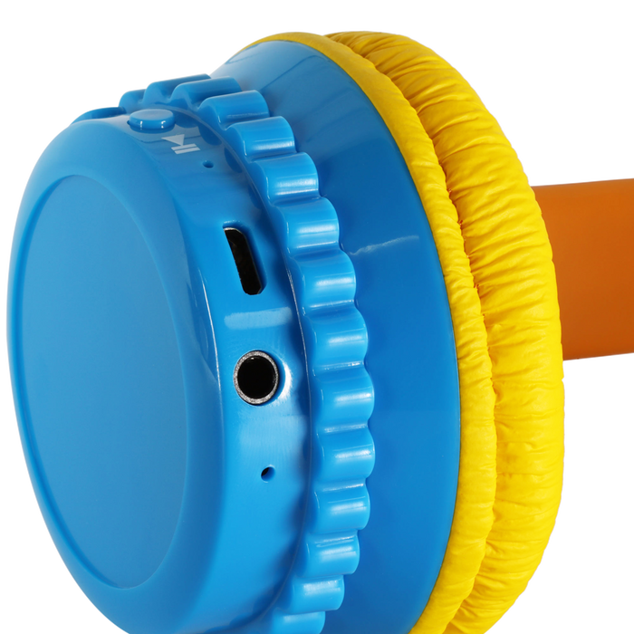 Moki Play Safe Wireless Headphones Volume Limited for Kids - Blue / Yellow MKACC-HPPSBY