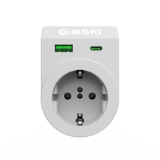 Moki Travel Power Adaptor Plus Inbound - EU to AU/NZ + PD20W Type-C & QC 3.0 USB-A MKACC-MTAIEUP