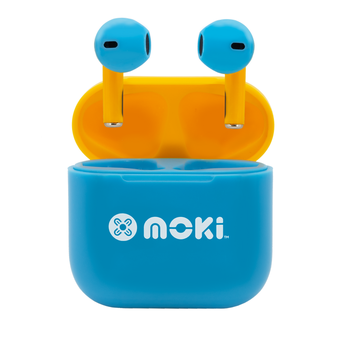 MokiPods Mini TWS Earphones for Kids Volume Limited - Blue/Yellow MKACC-MPMPMBY