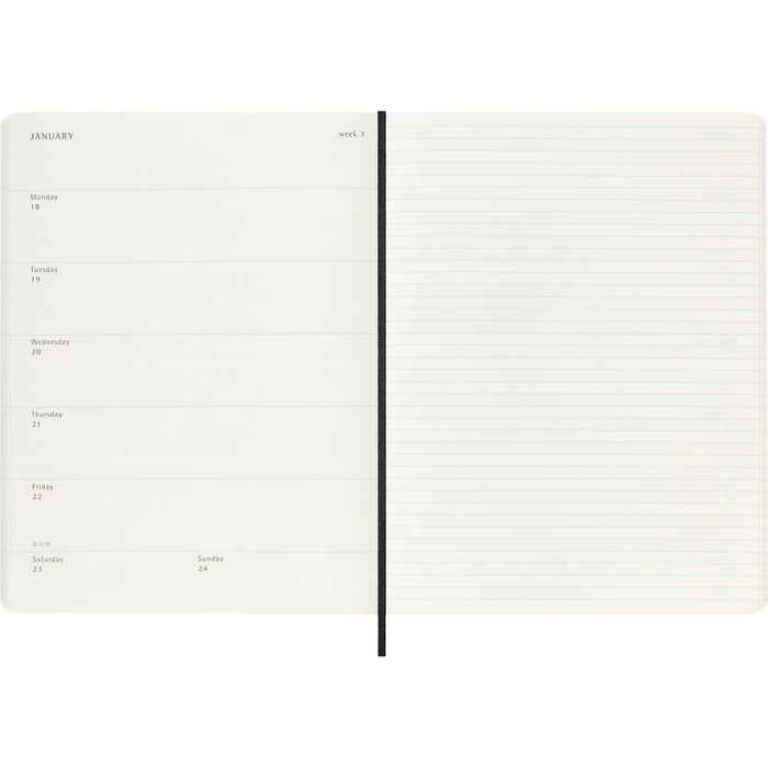 Moleskine 2026/2027 18 Months Weekly + Notes Diary, Soft Cover, 190mm × 250mm XL, Black CX1002556