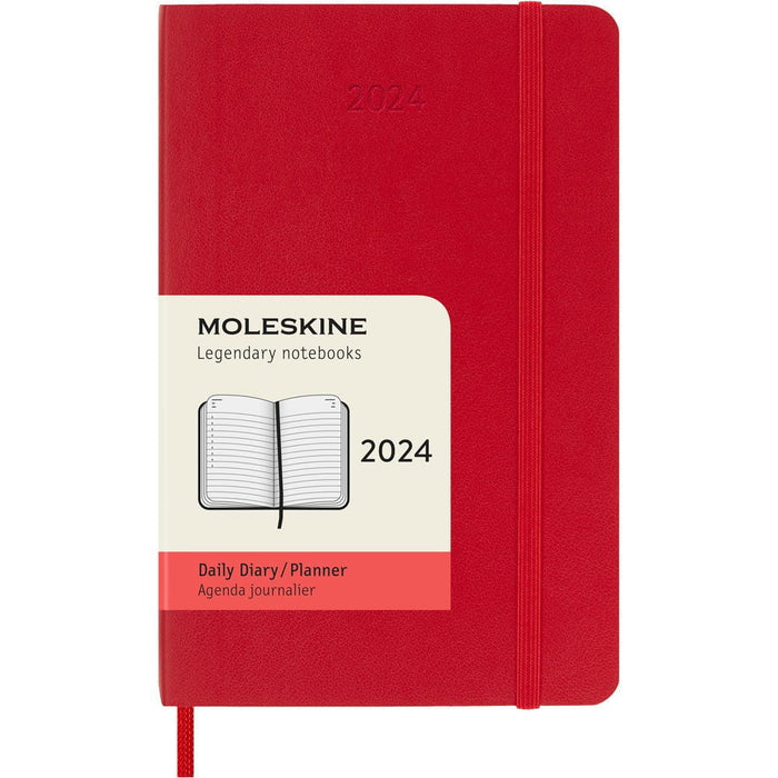 Moleskine 90mm x 140mm Pocket Size Diary, 12 Month, Soft Cover, Scarlet Red CXMDSF212DC2Y24