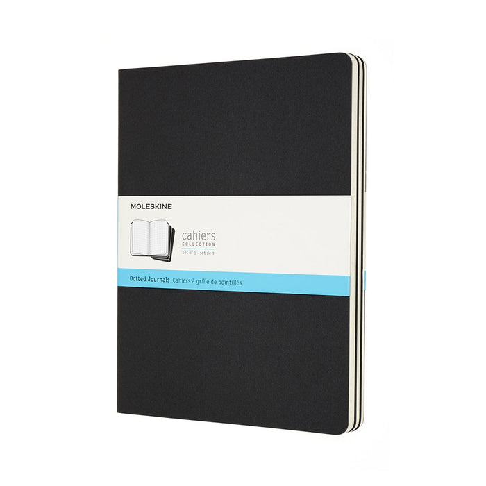 Moleskine Cahier Journal, 190mm x 250mm XL Size, Dotted, Black, 3 Pack CXMQP324