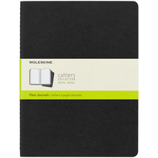 Moleskine Cahier Journal, 190mm x 250mm XL Size, Plain, Black, 3 Pack CXMQP323