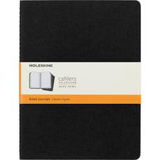 Moleskine Cahier Journal, 190mm x 250mm XL Size, Ruled, Black, 3 Pack CXMQP321