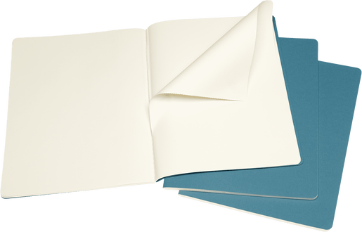 Moleskine Cahier Journal, 190mm x 250mm XL Size, Ruled, Brisk Blue, 3 Pack CXMCH021B44