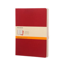 Moleskine Cahier Journal, 190mm x 250mm XL Size, Ruled, Cranberry Red, 3 Pack CXMCH121