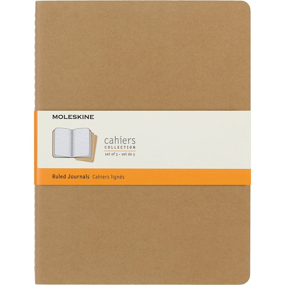 Moleskine Cahier Journal, 190mm x 250mm XL Size, Ruled, Kraft Brown, 3 ...