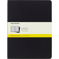 Moleskine Cahier Journal, 190mm x 250mm XL Size, Square, Black, 3 Pack CXMQP322