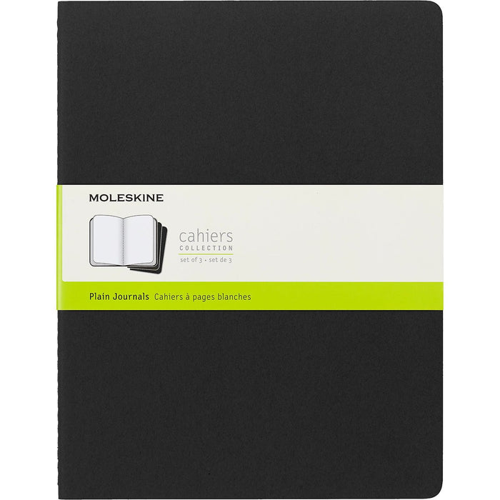 Moleskine Cahier Journal, 215.9mm x 279.4mm XXL Size, Plain, Black, 3 Pack CXMQP333