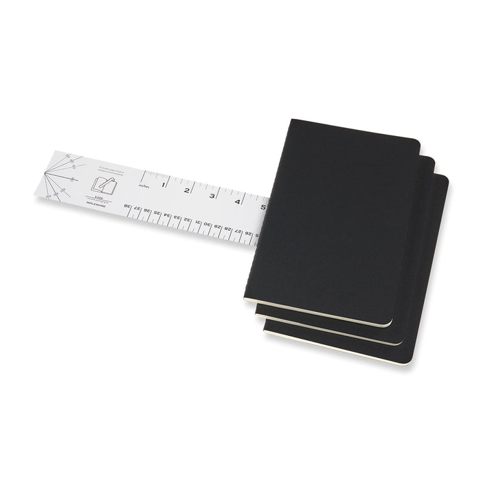 Moleskine Cahier Journals, 130mm x 210mm Large Size, Dotted, Black, 3 Pack CXMQP319