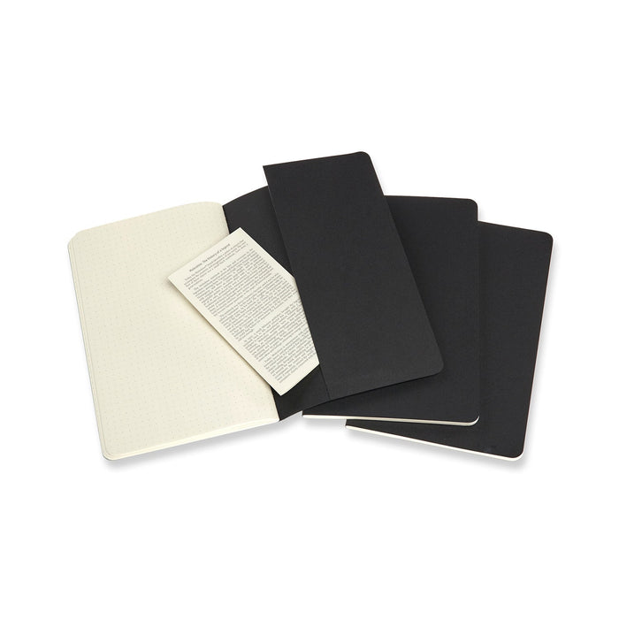 Moleskine Cahier Journals, 130mm x 210mm Large Size, Dotted, Black, 3 Pack CXMQP319