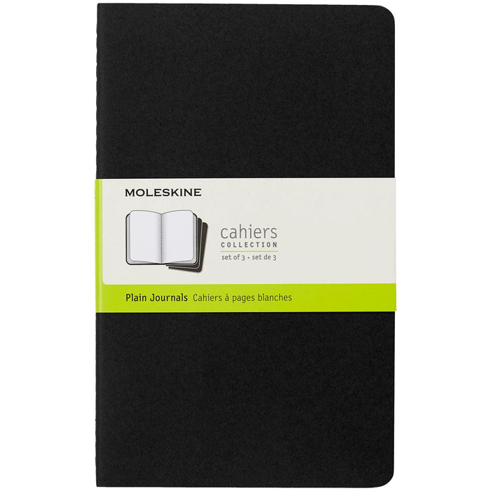 Moleskine Cahier Plain 13cm × 21cm Notebook (3 Pack) - Black CXMQP318