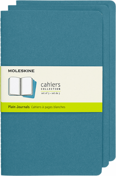 Moleskine Cahier Plain 13cm × 21cm Notebook (3 Pack) - Brisk Blue CXMCH018B44