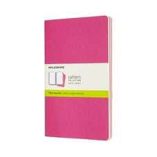 Moleskine Cahier Plain 13cm × 21cm Notebook (3 Pack) - Kinetic Pink CXMCH018D17