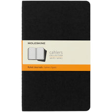 Moleskine Cahier Ruled Notebook, 130mm x 210mm Large Size, Ruled, Black, 3 Pack CXMQP316