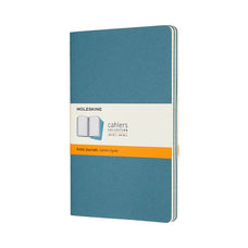 Moleskine Cahier Ruled Notebook, 130mm x 210mm Large Size, Ruled, Brisk Blue, 3 Pack CXMCH016B44