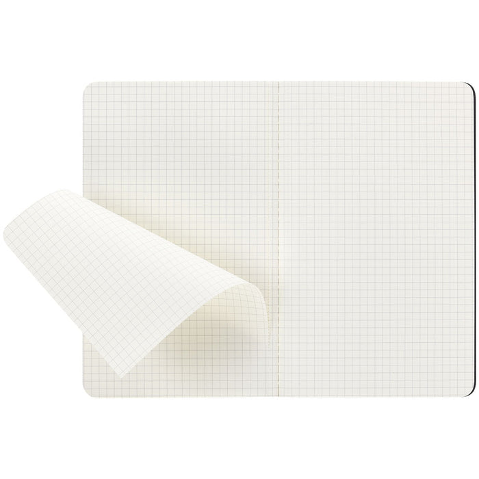 Moleskine Cahier Squared Notebook, 130mm x 210mm Large Size, Squared, Black, 3 Pack CXMQP317