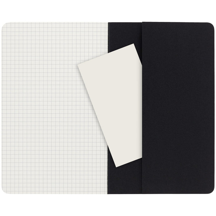 Moleskine Cahier Squared Notebook, 130mm x 210mm Large Size, Squared, Black, 3 Pack CXMQP317