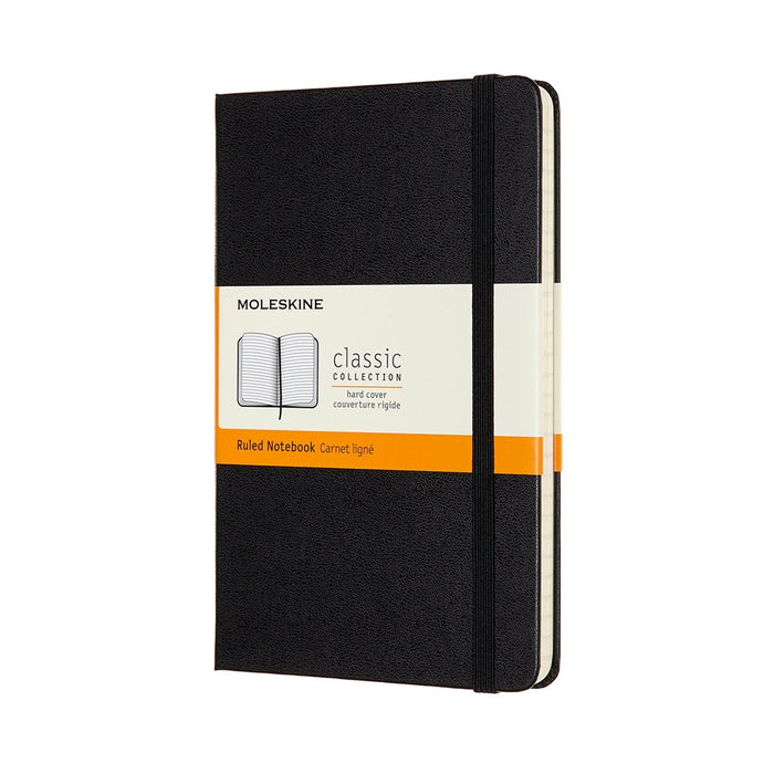 Moleskine Classic Notebook, 115mm x 175mm Medium Size, Ruled, Hard Cover, Black CXMQP050