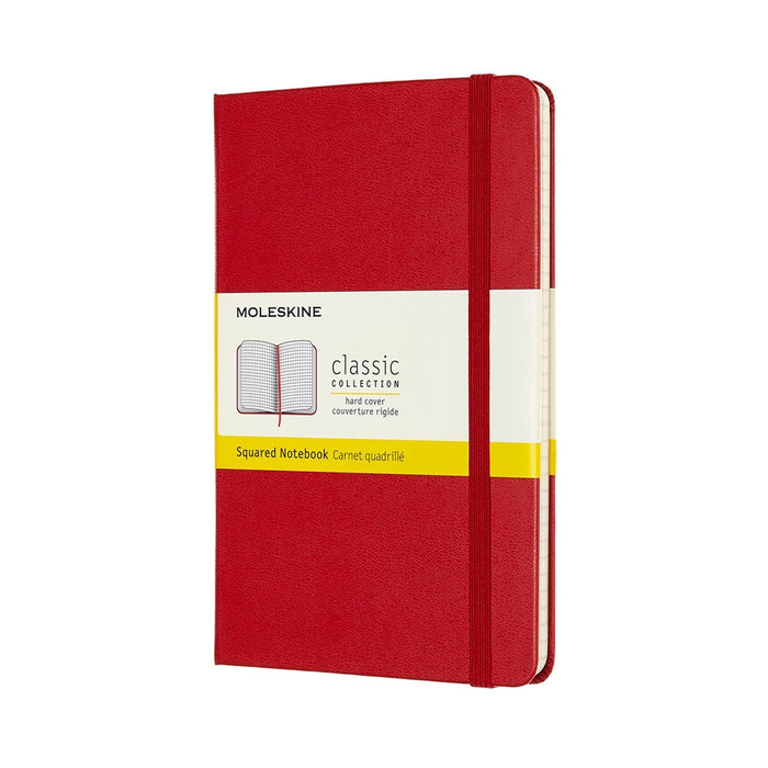 Moleskine Classic Notebook, 115mm x 175mm Medium Size, Squared, Hard Cover, Scarlet Red CXMQP051F2