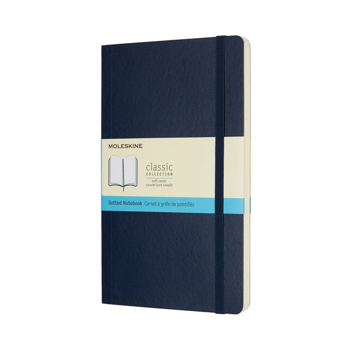 Moleskine Classic Notebook, 130mm x 210mm Large Size, Dotted, Soft Cover, Sapphire Blue CXMQP619B20