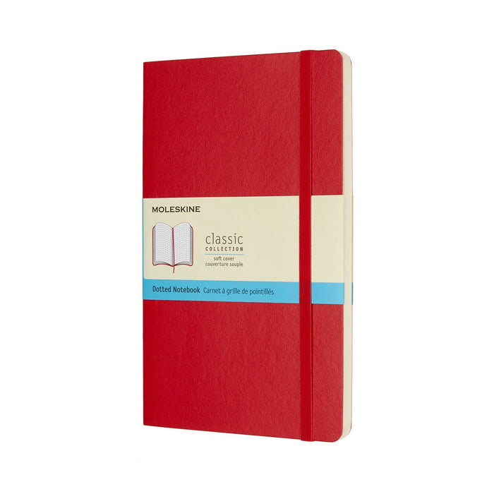 Moleskine Classic Notebook, 130mm x 210mm Large Size, Dotted, Soft Cover, Scarlet Red CXMQP619F2