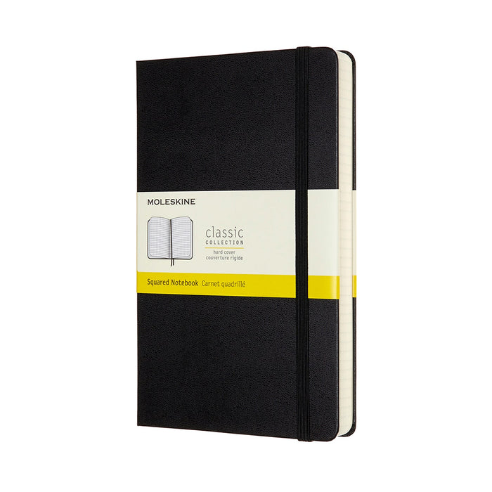 Moleskine Classic Notebook, 130mm x 210mm Large Size Expanded, Hard Cover, Square, Black CXMQP061EXP