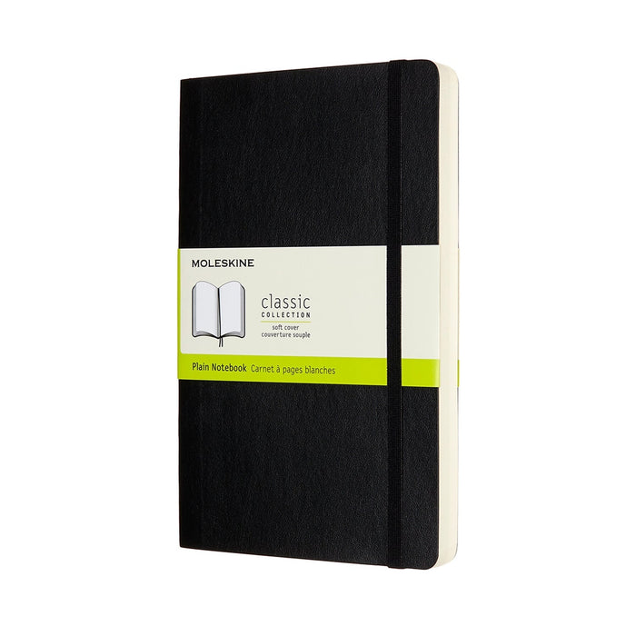 Moleskine Classic Notebook, 130mm x 210mm Large Size Expanded, Soft Cover, Plain, Black CXMQP618EXP