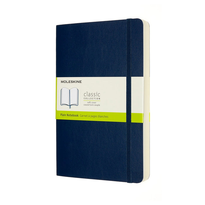 Moleskine Classic Notebook, 130mm x 210mm Large Size Expanded, Soft Cover, Plain, Sapphire Blue CXMQP618EXPB20