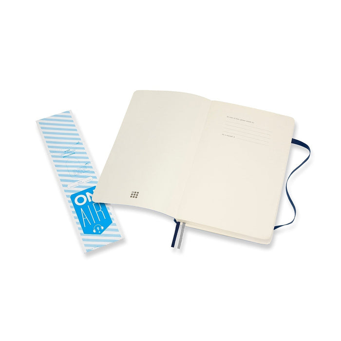 Moleskine Classic Notebook, 130mm x 210mm Large Size Expanded, Soft Cover, Plain, Sapphire Blue CXMQP618EXPB20