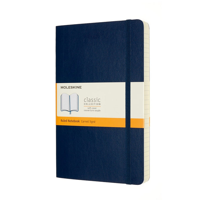 Moleskine Classic Notebook, 130mm x 210mm Large Size Expanded, Soft Cover, Ruled, Sapphire Blue CXMQP616EXPB20